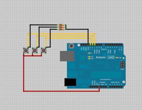 Arduino Connect several digital inputs to one analog input schematic