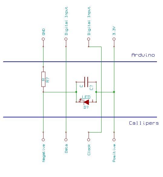 Arduino Digital Calliper circuit