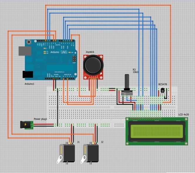 Arduino Joystick controlled Camera circuit
