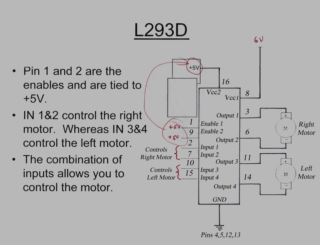 Arduino L293D Robot circuit