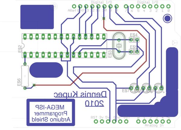 Arduino Mega ISP Shield circuit