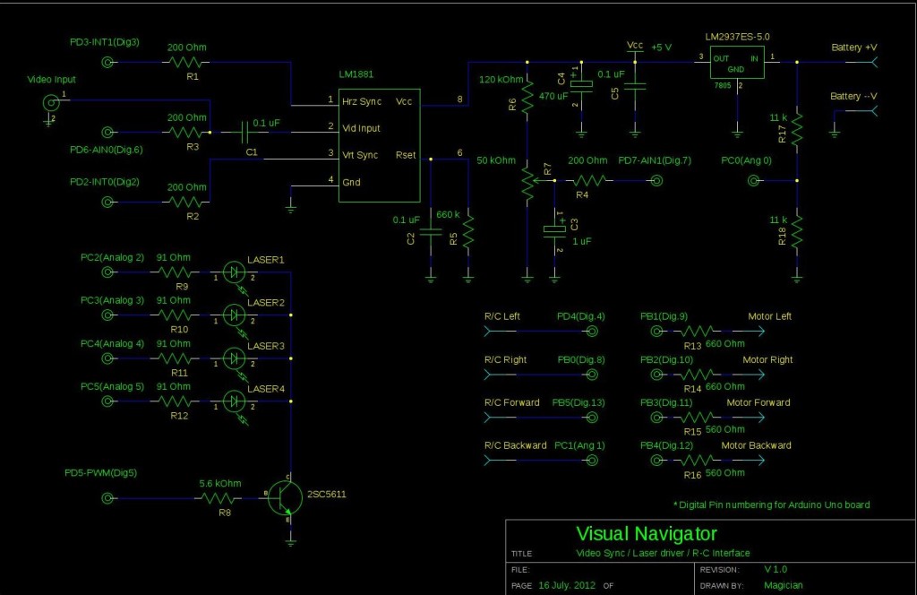 Arduino Visual Navigator Schematic 