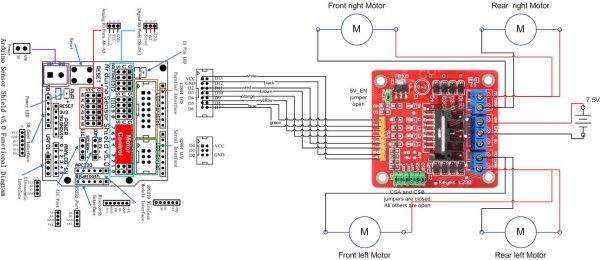 Arduino robot kit Wiring Diagram schemetic