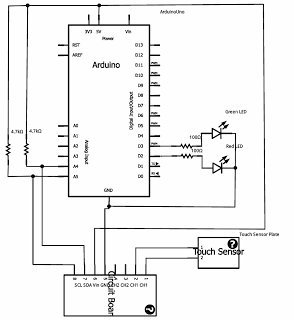 Capacitive Touch Sensor on Arduino Schematic