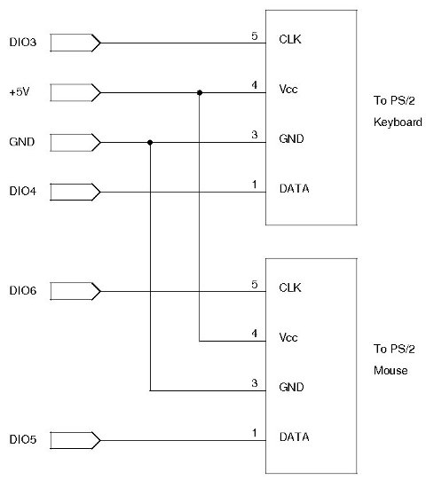 PS2 Keyboard Mouse Schematic