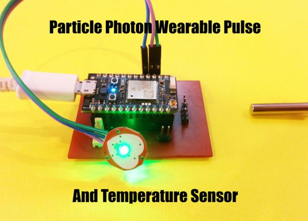 Particle Photon Wearable Pulse and Temperature Sensor