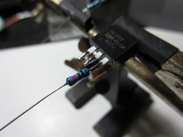 Solder 10K Resistor to Source Pin
