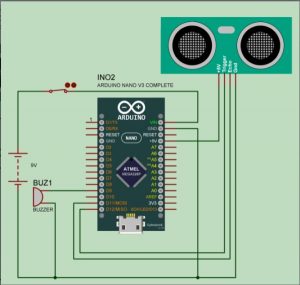 Ultrasonic Blind Walking Stick schematics 