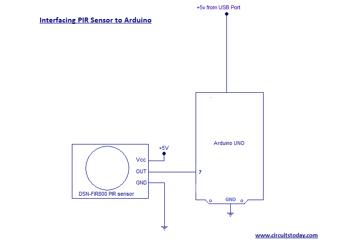 schematic Interfacing PIR Sensor